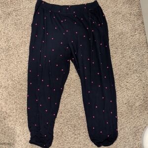 LOFT Dark Blue Joggers with Pink Hearts